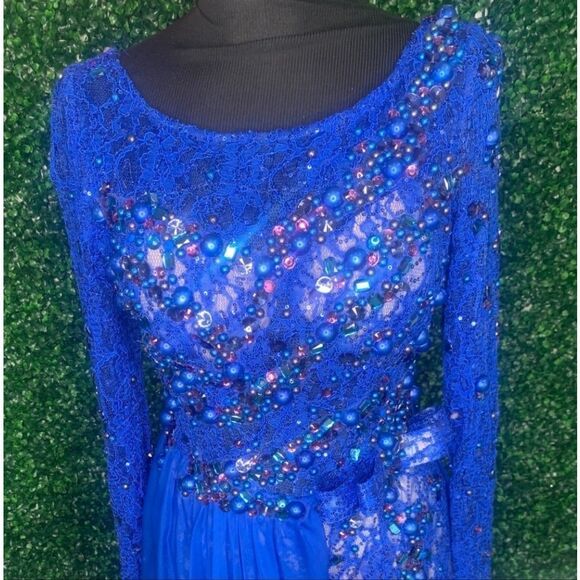 Royal Blue Gown Romper Dress MNM Couture - Picture 2 of 5